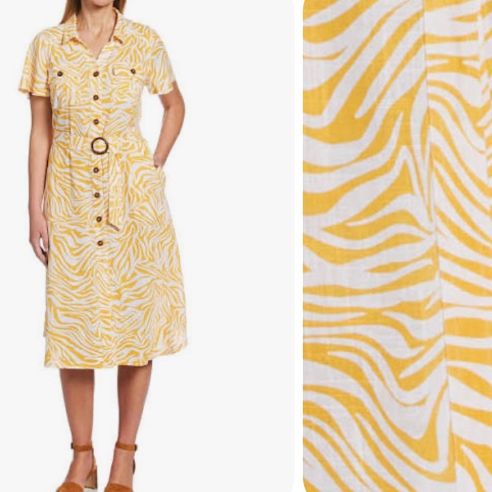 Rafaella Zebra Print Midi Dress NWT